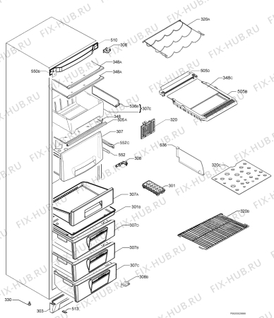 Взрыв-схема холодильника Electrolux ENB40400W - Схема узла Housing 001